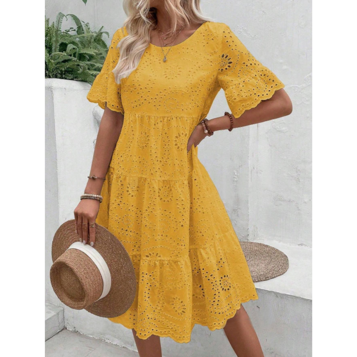 RAEMI – Elegant Round Neck Boho Summer Dress