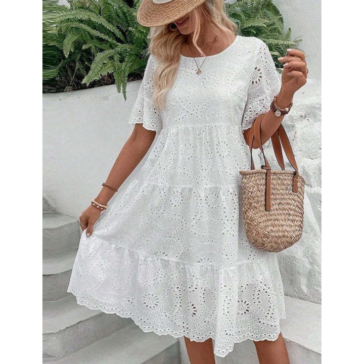 RAEMI – Elegant Round Neck Boho Summer Dress