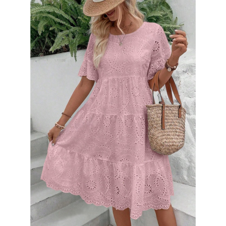 RAEMI – Elegant Round Neck Boho Summer Dress
