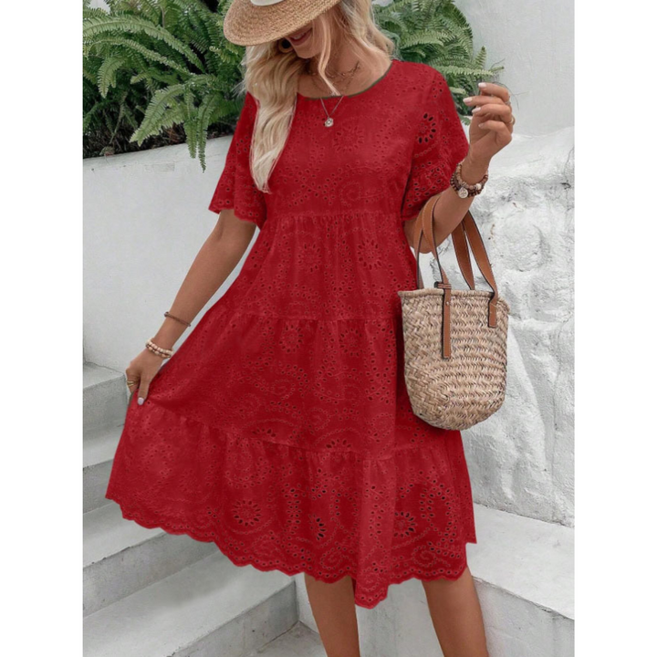 RAEMI – Elegant Round Neck Boho Summer Dress