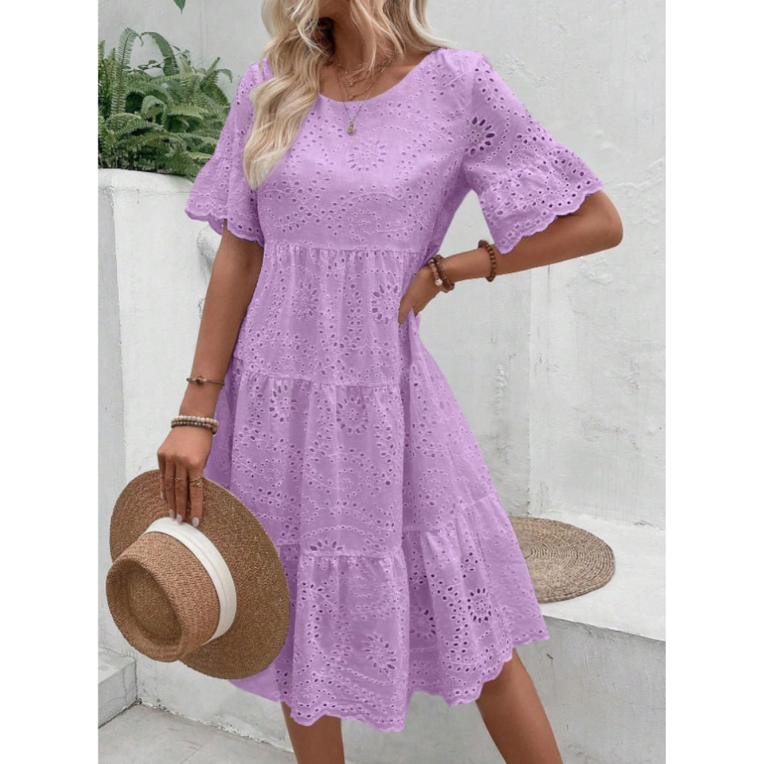RAEMI – Elegant Round Neck Boho Summer Dress