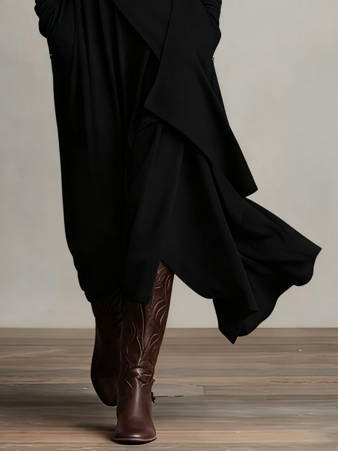 ARIELLE - Vintage Asymmetrical Turtleneck Dress