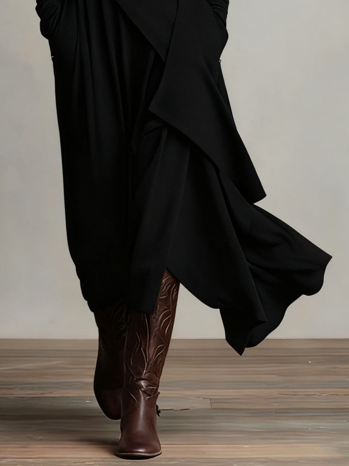 ARIELLE - Vintage Asymmetrical Turtleneck Dress