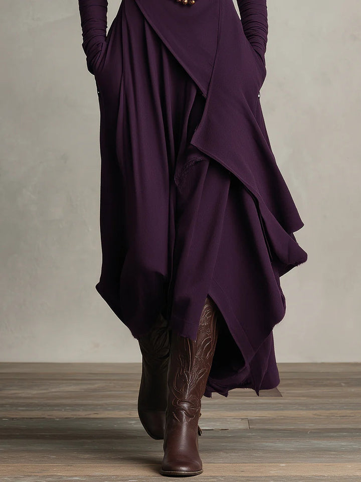 ARIELLE - Vintage Asymmetrical Turtleneck Dress