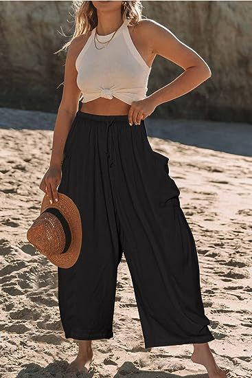 Casual High-Waist Wide-Leg Pants