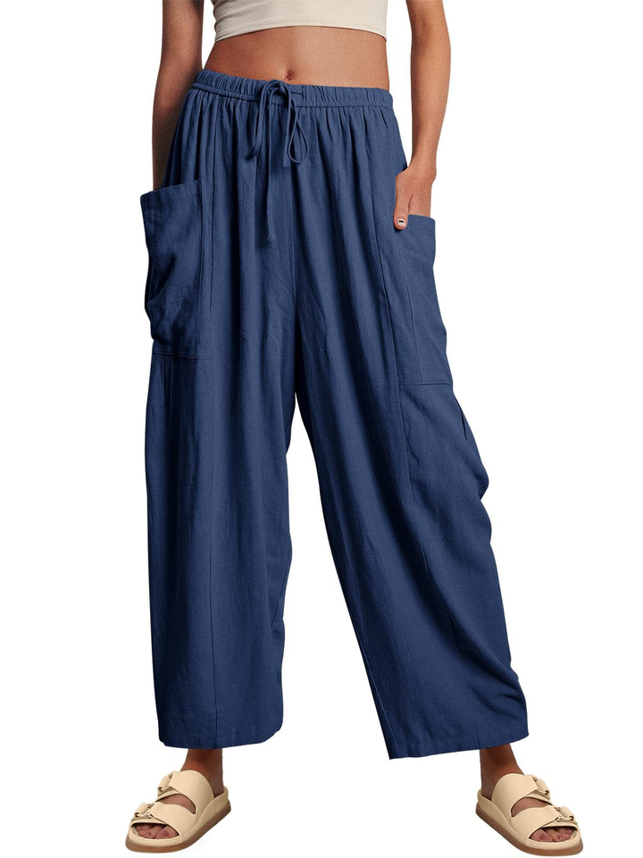 Casual High-Waist Wide-Leg Pants