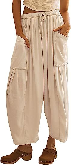 Casual High-Waist Wide-Leg Pants