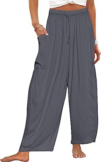 Casual High-Waist Wide-Leg Pants