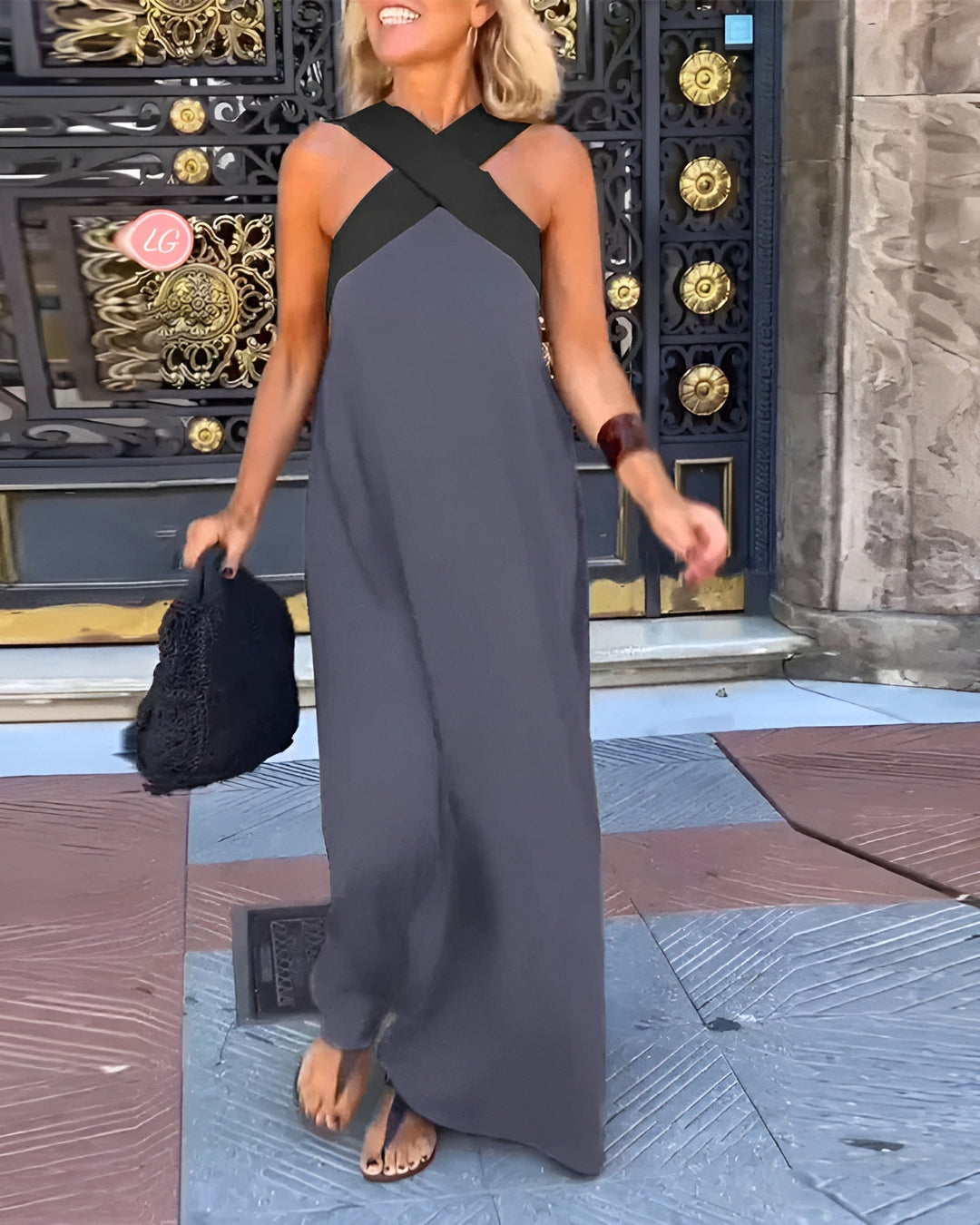 DELPHINE - DRESS WITH CROSSED CUT